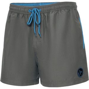 Ladeheid LA-LA40-199-SWS Heren Zwembroek - Zwemshorts - met zijzakken en achterzak - sneldrogend - met binnenslip van mesh - Koordsluiting - Polyester - Grijs - S