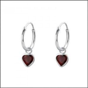 Aramat Jewels Oorringen - Zilveren Kinder Oorringetjes met Hartjes bedeltje - Zilver - Vrouwen - Kinderen - 2