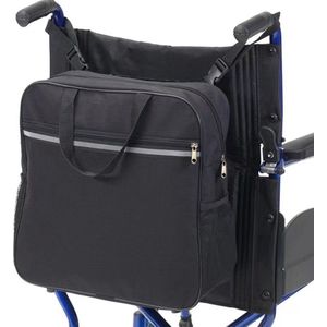 Rolstoeltas - Zwart - Waterdichte Tas voor Rolstoel - Grote Boodschappentas - Stevige Opbergtas Achterop Rolstoel