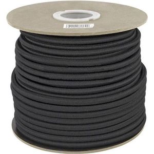 100 meter Elastisch Touw - 4 mm - ZWART - elastiek op rol