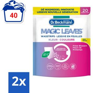 Dr. Beckmann - Magic Leaves - Wasstrips - Gekleurde Was - Frisse Bloesem - 20 Wasbeurten - Voordeelverpakking - 2 stuks