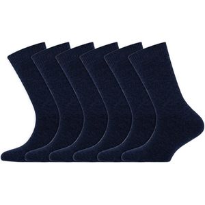 Kindersokken | Wollen sokken | Merk: Yellow Moon | Kleur: Marine blauw | Maat: 23 t/m 42 | 6 Paar