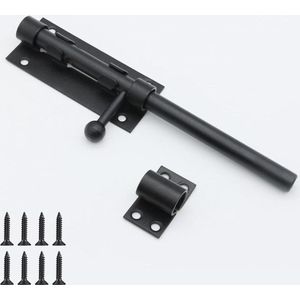 Heavy Duty 8 Inch Slide Gate Latch Bolt - Veiligheid Deurslot met Hangslot Gat - RVS Tuinpoort Bolt - Solid Barrel Bolt met Schroef voor Houten Gates - Barrel Fence Shed Kelder