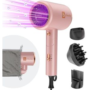 Hoge Snelheid Reisföhn met Stylingmondstukken en Diffuser - 2400W Lichtgewicht Föhn voor Onderweg