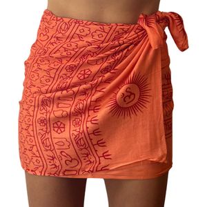 Tedz sarong - zalm - stranddoek - pareo - omslagdoek dames – 100% viscose