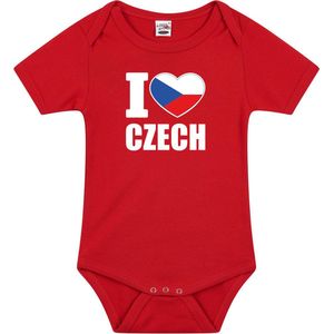 I love Czech baby rompertje rood jongens en meisjes - Kraamcadeau - Babykleding - Tsjechie landen romper 80