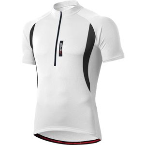 MEETYOO Herenfietsshirts Vochtafvoerend Korte mouwen Snel Fietsshirt Heren - Korte Mouwen - Wielershirt - Cycling ComfortFit Comfort Wielrenshirt Met 3 zakken en reflecterende strips-Wit-XXXL