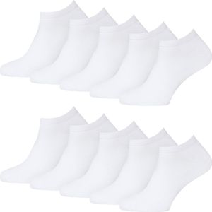 20 Pack Enkelsokken Heren Dames - 20 paar - Katoen - Wit - Maat 35-40 - Korte Sokken SK-502
