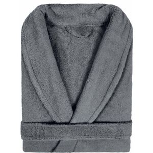 Badjas Badstof Uni Pure Royal met Shawlkraag maat M antraciet donkergrijs - 1 stuks
