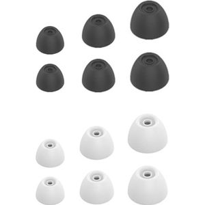 Somstyle Vervangende Oordopjes Set Geschikt Voor Samsung Galaxy Buds 2 - 12 Stuks - Siliconen - 6 Paar - Zwart / Wit