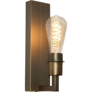 Wandlamp Movano Brons - hoogte 17,8cm - E27 LED 4W 2200K 200lm - IP20 - Dimbaar > wandlamp binnen brons | wandlamp brons | muurlamp brons | lamp brons | sfeer lamp brons