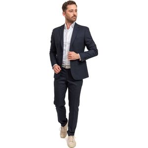 Suitable - Kostuum Toulon Wol Pied de Poule Navy - Heren - Maat 50 - Slim-fit