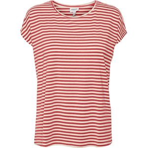 Vero Moda T-shirt Vmava Plain Ss Top Stripe Ga Jrs N 10284469 Cayenne/pristine Dames Maat - M