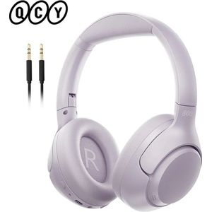 QCY koptelefoon - Koptelefoons - Koptelefoon kinderen - Koptelefoon volwassenen - Bluetooth - Draadloos - Noise cancelling - Paars
