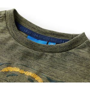 vidaXL - Kindershirt - met - lange - mouwen - 92 - gemêleerd - kakikleurig