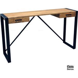 Mangohouten Bureau Britt met 2 lades - 140 cm