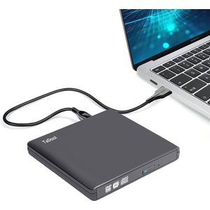 Draagbare externe DVD-drive met USB 2.0 aansluiting – CD-speler en brander voor laptop en desktop