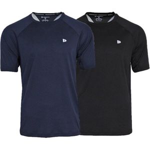 Donnay - 2-Pack Sport T-shirt André - Multi sportshirt - Sportshirt - Navy/Black - Maat XXL