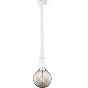 Home Sweet Home hanglamp wit Leonardo - hanglamp inclusief LED lamp G95 - dimbaar - pendel lengte 100 cm - inclusief E27 LED lamp - rook