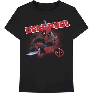 Marvel Deadpool Heren Tshirt -S- Deadpool Cover Zwart