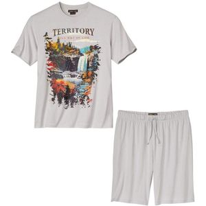 ATLAS FOR MEN - Zomerpyjama met ronde hals Nature - Heren - Verkrijgbaar in grote maten - 4XL