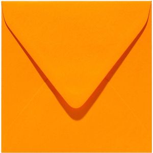 100x luxe wenskaartenveloppen Vals vierkant 125x140 mm - 12,5x14.0 cm - 105 grams Oranje