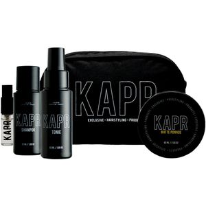 KAPR Discovery (gift) Kit MATTE POMADE 60ml + Gratis Toilettas - vaderdag cadeau - Grooming Tonic - Shampoo - Parfum - Luxe Verzorgingskit voor Mannen