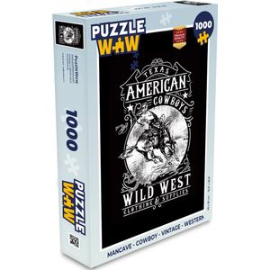 Puzzel Mancave - Cowboy - Vintage - Western - Legpuzzel - Puzzel 1000 stukjes volwassenen