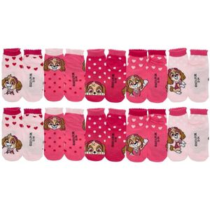 Paw Patrol Sneaker Sokken - Maat 23/26 - 10 Paar - 2 x 5-Pack - Roze - Meisjes