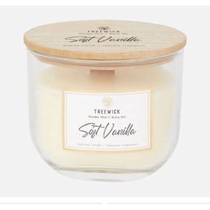 Treewick - Grote Geurkaars - Soft Vanilla -  12,5 x 16,5 cm - 50 branduren