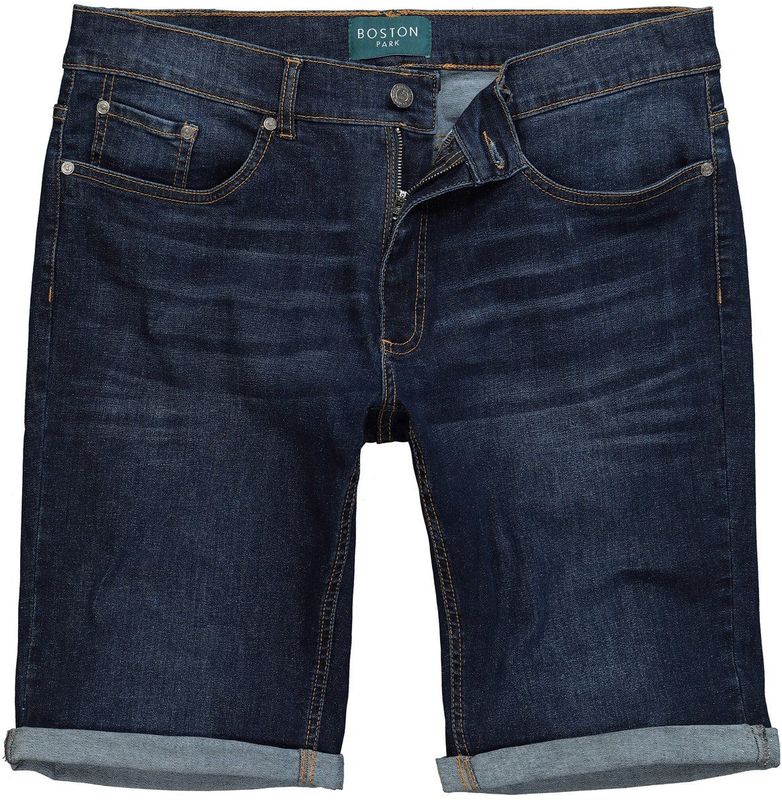 Boston Park - Heren - Boston Park Jeans-Bermuda 5-pocket buikvriendelijk tot 72 - Donkerblauw denim - Maat 70