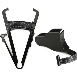 Bodega - Huidplooimeter Set - Vetmeting Tang - Zwart - Lichaamsvet Meter