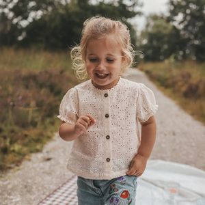 Your Wishes Schiffly Puff Sleeve Blouse Blouses Meisjes - Wit - Maat 134