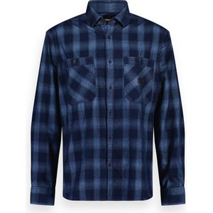 Twinlife Heren Geruit Overshirt Geweven - Shirt - Comfortabel - Herfst en Winter - Blauw - 3XL