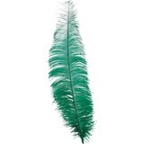 Fiestas Guirca Hoofdband Struisvogel Veren 40 Cm Groen