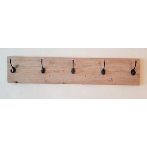 Steigerhout kapstok 5x2 haken|95cm | Wandkapstok | Gebruikt steigerhout | hout | industrieel | vintage | robuust | landelijk | Staal |Handgemaakt