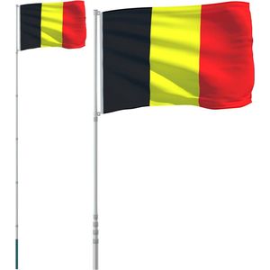 vidaXL-Vlag-met-vlaggenmast-België-5,55-m-aluminium