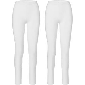 Merry Style Dames Leggings - Sport - Vrijetijdsbroek - Lang - Katoen - Sporbroek - 2-Pack -MS-MS10-198-LE-2B - Wit/Wit - M