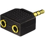 3,5mm Jack naar 2x 3,5mm Jack stereo audio splitter - verguld / zwart