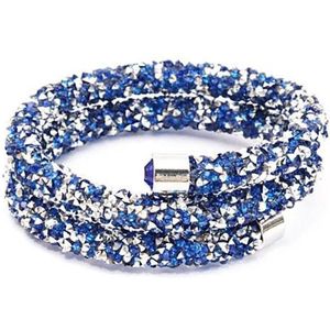 klem armband crystal dust Zilverkleurig/blauw