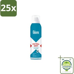 25 x Odorex – Anti-transpirant spray – Extra Dry Regular – 150 ml - Grootverpakking - Antitranspirant - Deospray - Extra Droog - Transpiratie - Zweetgeur