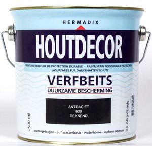 Hermadix Houtdecor Verfbeits dekkend - 2,5 liter - 630 Antraciet