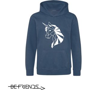Be Friends Hoodie - Eenhoorn - Vrouwen - Blauw - Maat L