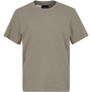 Urban Classics - Waffle Kinder T-shirt - Kids 122/128 - Olijfgroen