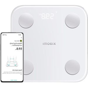 Weegschaal - Personenweegschaal Body Composition Scale S400 dubbele frequentiemeting gezondheidsindicatoren 150 kg 100 g wit ES-versie