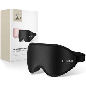 Tech-Protect - Slaapmasker - Meditatie - Reismasker - Memory Foam - Mat Zwart
