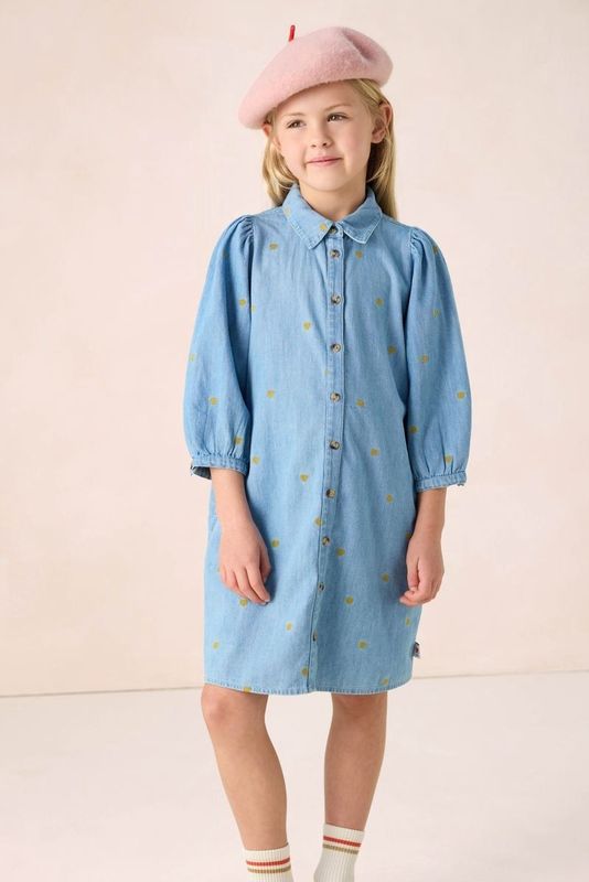Sissy-Boy - Denim Jurk - Lichtblauw - Met Hartjes