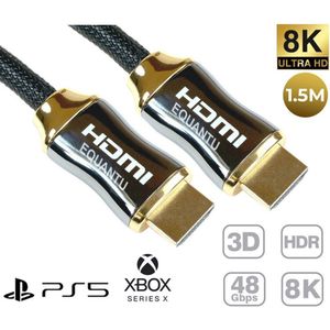 Equantu®️ - Premium HDMI Kabel 2.1 - Ultra HD High Speed 8K - HDMI naar HDMI - 1,5 Meter - Geschikt voor Xbox Series X & PS5