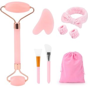 Gua Sha Steen en Jade Roller Set - Lymfedrainage en Huidverzorging - Set van 8