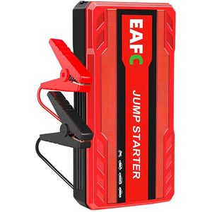 EAFC - 12V Jumpstarter voor Auto - 600A / 10.000 mAh - 4-in-1 Starthulp met Powerbank, LED Zaklamp en SOS Noodlicht Rood